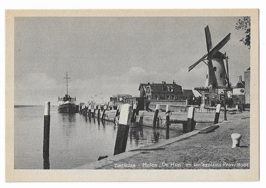 Zierikzee, Molen ,,De haas'' en aanlegplaats Prov. Boot
