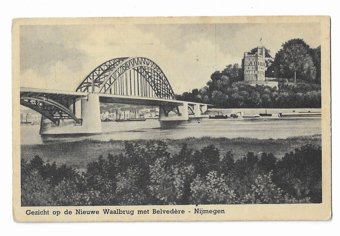 Nijmegen, Gezicht op de nieuwe Waalbrug met Belvedere