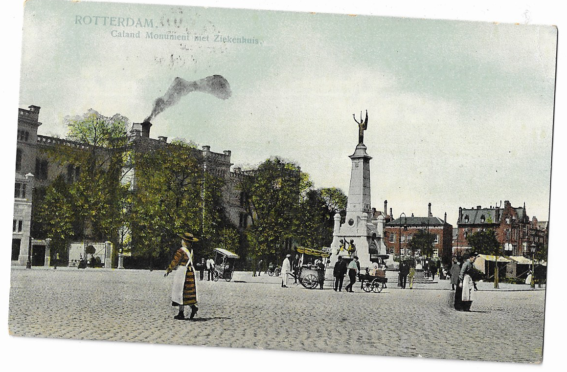 Rotterdam., Caland Monument met Ziekenhuis